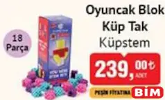 KÜPSTEM OYUNCAK BLOK KÜP TAK 18 PARÇA